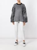 fringed checked jumper