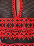 pointy sheer panel blouse
