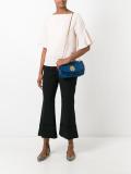 frayed denim shoulder bag 