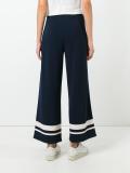 wide-legged striped trousers