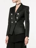 embossed button blazer