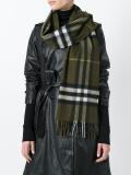 fringed checked scarf