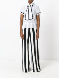 tied neck shortsleeved shirt