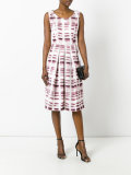 pleated flared dress