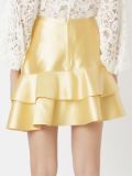 ruffled hem asymmetric skirt