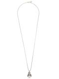 stone embellished pearl pendant necklace