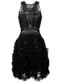 lace panel flared dress