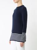 stripes detail ribbed trim sweatshirt 