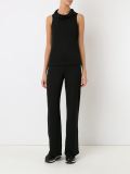 cowl neck sleeveless blouse