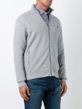 embroidered logo zipped cardigan