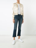 floral embroidery bomber jacket