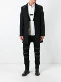 buttoned mid coat