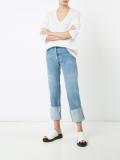 V-neck knitted blouse