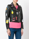 multi-prints biker jacket