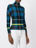 'Tartan' high neck knitted top