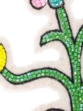 floral heart beaded velcro patch