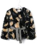 belted faux fur jacket