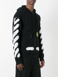 stripe print hooded jacket