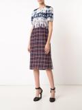 tie dye check fitted dress 