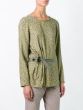 printed belted blouse