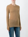 fine rib knit long sleeve sweater