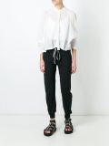 semi sheer cropped shirt