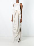 draped evening dress