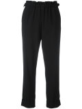 elasticated hem cropped trousers