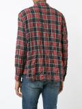 crinkle-effect checked shirt