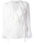 ruffle V-neck blouse