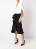 ruffled midi skirt