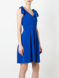 wrap front sleeveless dress