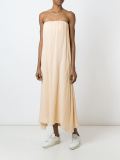 pleated strapless dress