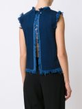 raw edge denim tank top