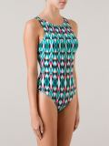 round neck print swimsuit