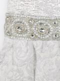 embellished waist cloqué dress