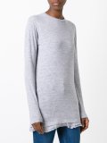 oversize ruffled hem T-shirt