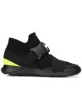safety buckle high top sneakers