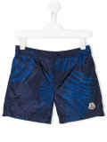 leaf patterned swim shorts