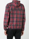 logo print checked jacket 