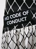 Fishnet Print Asymmetric Silk Skirt