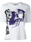 printed asymmetric front T-shirt