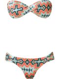 printed bandeau bikini set