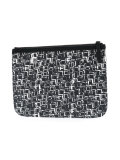 splatter print zipped clutch
