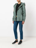 patched hooded coat 