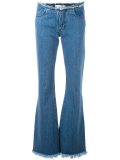 frayed hem flared jeans