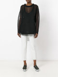 perforated long sleeve top
