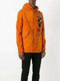 Badge patch hooded coat