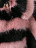 striped fur effect coat