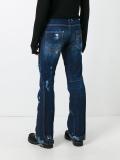 Ski distressed flared jeans